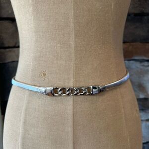 Silver Chain Accent elastic Women’s Belt- one size